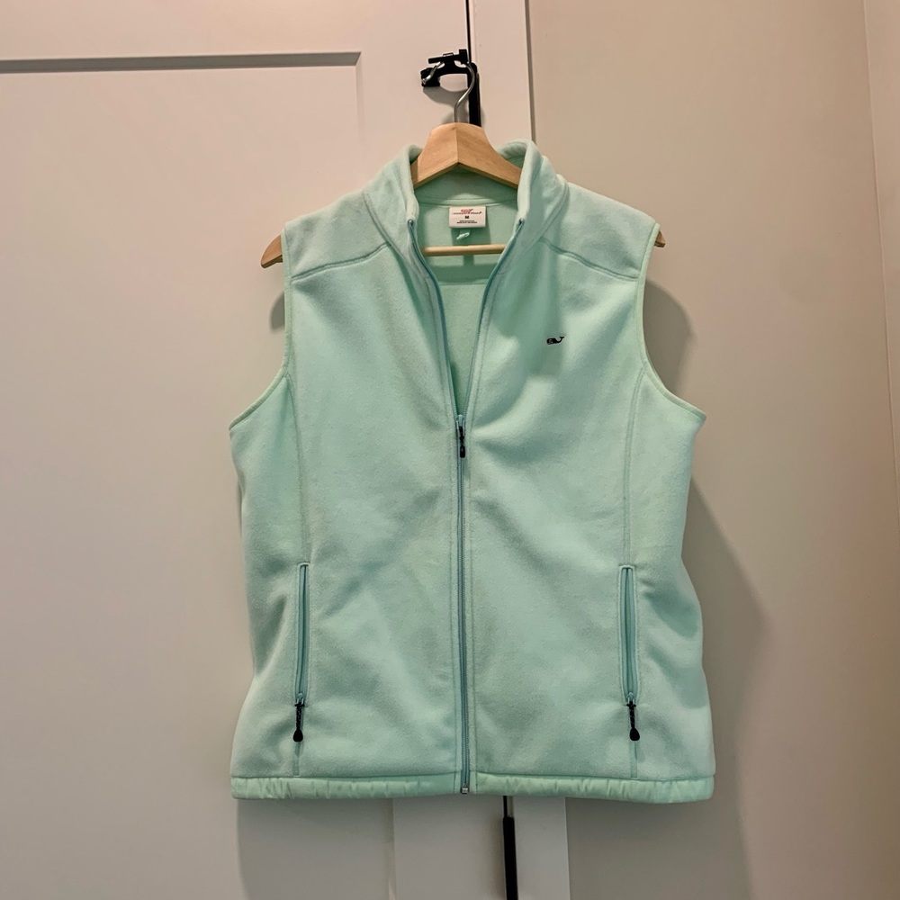 Never worn fleece, mint Vineyard Vines vest